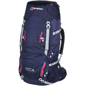 Berghaus Wilderness 65 Plus 15 Mens Rucksack Hiking - Dark Pink Blue One Size