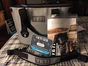 Yeti Hopper 20 Soft Side Cooler Fog Gray/Tahoe Blue New With Tags Fast Shipping