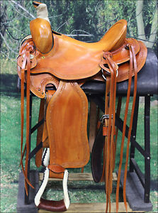 RS106BG-A HILASON WESTERN LEATHER BIG KING WADE RANCH COWBOY ROPING SADDLE 16"