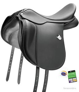 Bates 16.5 WIDE All Purpose English Saddle - Black -Draft Horse Fit - FREE GIFTS