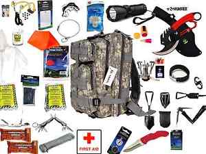 Survival kit backpack Camping Hiking Emergency Rucksack tactical preparedness f