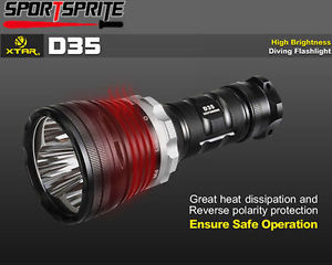 XTAR D35 CREE XM-L2 U2 2800LM 560M Throw Diving LED 18650/18700 Flashlight