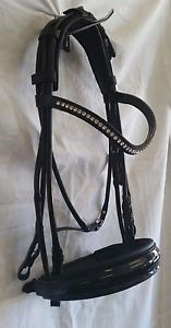 New! Otto Schumacher Munchen Rolled Double Bridle - Full - Black/Black