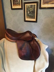 2008 DEVOUCOUX Oldara Saddle 17" - 4.75" Tree #2 Flap Jumping Great All Buffalo