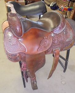 15.5" USED CIRCLE Y SHOW PLEASURE WESTERN SADDLE 2 871