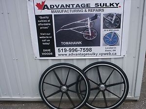 1 pr Black 28" SS Lite race sulky wheels