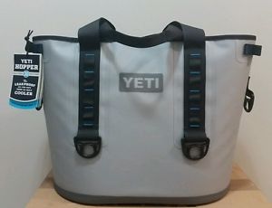 YETI Hopper 30 QT Soft Side Cooler LEAKPROOF YHOP30 Fog Gray/Tahoe Blue NEW