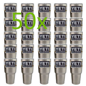 50x YETI Rambler Tumbler 30oz With Lid Stainless Steel Mug Cup Pack of 50