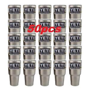 50PCS YETI Rambler Tumbler 30oz With Lid Stainless Steel Mug Cup Beer Cup