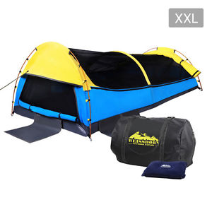 XXL Deluxe King Single Swag Camping Swag Yellow & Blue