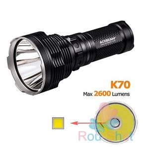 ACEBEAM K70 2600LM CREE XHP35 HI Tactical 4×18650 LED Flashlight Torch 1300M UK