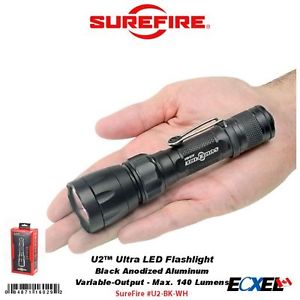 Surefire U2 Ultra LED Flashlight, 140 Lumens, Black #U2-BK-WH