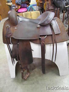 Billy Cook Barbwire Tooled Ranch Cutter Cutting Saddle Used