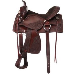 Tough-1 Saddle Western Jacksonville Trail Wide Draft 16" Dark KS1956W