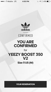 Adidas Yeezy Boost 350 V2 Beluga Guaranteed Size 11 From Confirmed App BB1826