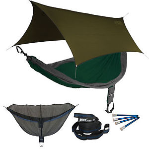 ENO SingleNest OneLink Sleep System - Forest/Charcoal Hammock With Olive Profly