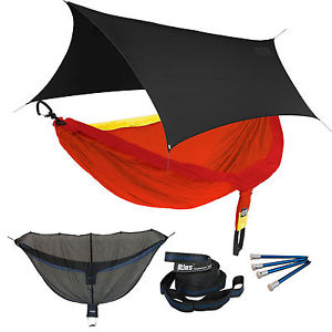 ENO DoubleNest OneLink Sleep System - Sunshine Hammock With Black Profly