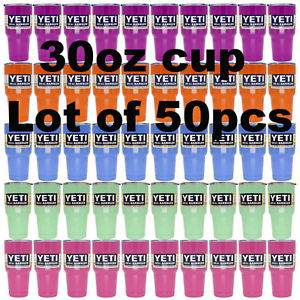 50pcs 5 Colors Yeti 30oz Rambler Cooler Tumbler Stainless Steel Cup Coffee Mug A