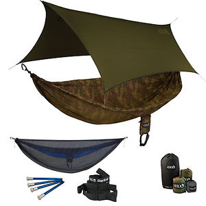 ENO SingleNest OneLink Hammock System - CamoNest Camo + Guardian SL+Olive Profly