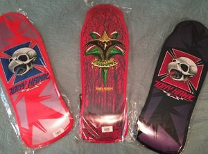 Tony Hawk Powell Peralta Bones Brigade Lot Skateboard Decks Chicken Skull Forest