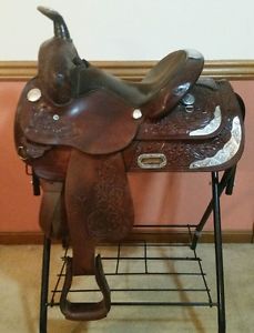 12" -12.5" Circle Y Brown Western Pleasure Youth Show Saddle + Breast Collar