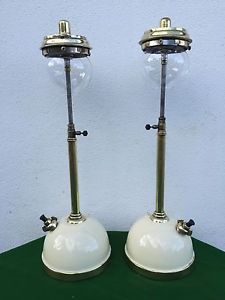 Beautiful Pair Tilley Table Lamps TL106 Oil Paraffin Lanterns, The Queens