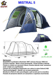 Tenda igloo MISTRAL 5 + CANOPY Nova Outdoor