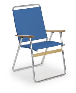 Telescope Casual Easy In and Out High Back Folding Beach Arm Chair, Cobalt