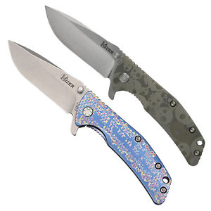 KIZER COUTEAU MANCHE TITANIUM 6AL4V 10 CM / LAME STONEWASHED CPM-S35VN 7.8 CM