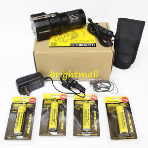 NEW 2015 NITECORE TM26 4000 Lumen LED W/4*3400 mah Batteries & Car charger