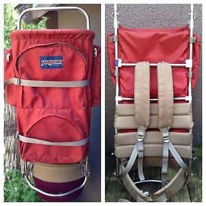 Vintage 70's JanSport Nylon Hiking Backpack Camping Pack External Aluminum Frame