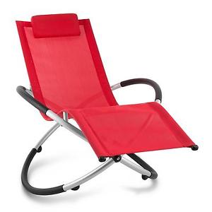 FOLDING ROCKING CHAIR GARDEN BALCONY ALUMINIUM DECK LOUNGER DURABLE *FREE P&P*