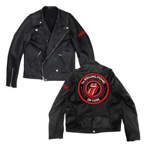 THE ROLLING STONES ZIP CODE OFFICIAL VESTE EN CUIR POUR HOMMES/MANTEAU