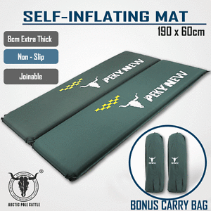 Double Self Inflating Mattress Sleeping Mat Pad Air Bed Camping Hiking Joinable