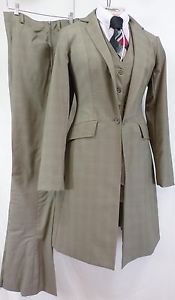 Reed Hill Saddleseat Ld 3p suit Tan Plaid Wool  Blend size 20 - MADE IN USA