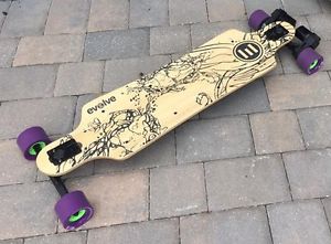 New Evolve Bamboo GT Street 3000W Dual Electric Skateboard w/purple Kegel wheels