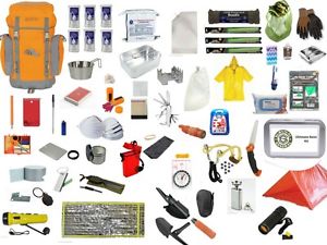 72Hour Orange Survival Backpack Kit Zombie Emergency 3 Day Disaster Pack Bug Out