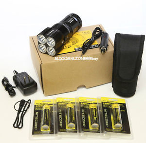 NEW NITECORE TM26 4000 Lumen Flashlight W/4*2300 mah Batteries and Car charger