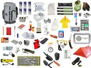 72 Hour Grey Survival Backpack Kit Zombie Emergency 3 Day Disaster Pack Bug Out