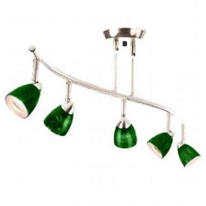 Cal Lighting SL-954-5-WH-GNF Track Lighting, Green Fire Glass & White