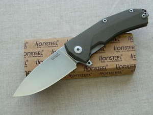 Lionsteel Kur Folding Knife Flipper w/ Sleipner Steel Blade & Green G-10!