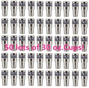 50pc For Yeti Rambler Cooler 18/8 Stainless Steel Coffee Mug 30oz Travel Cups