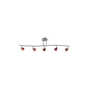 Cal Lighting SL-954-5-BK-RDS Track Lighting, Red Glass & Black