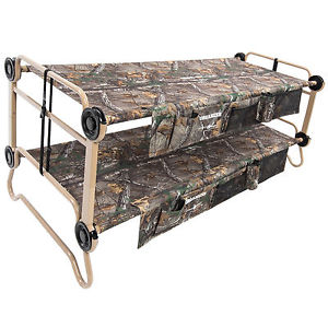 Portable Double Bunk Bed XLarge Realtree Camo Camping Cot