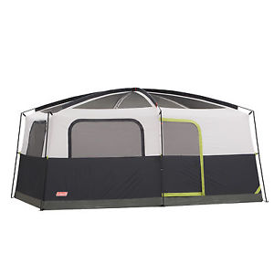 Coleman Prairie Breeze 14' x 10' 9 Person Camping Tent w/ Light + Fan 2000008055