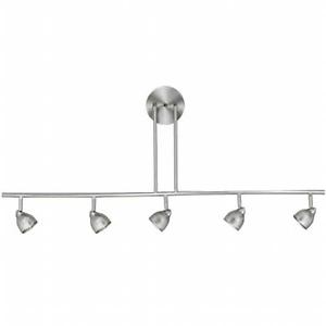 Cal Lighting SL-954-5-BS-CWH Track Lighting, Cone White & Brushed Steel