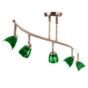 Cal Lighting SL-954-5-RU-GNF Track Lighting, Green Fire Glass & Rust