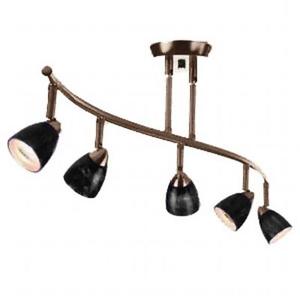 Cal Lighting SL-954-5-RU-MBK Track Lighting, Mesh Black & Rust