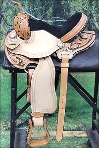 TT205BK1 15" HILASON WESTERN FLEX TREE BARREL RACING TRAIL RIDING HORSE SADDLE