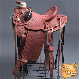 W55RO-A HILASON BIG KING SERIES WESTERN WADE RANCH ROPING COWBOY TRAIL SADDLE 16